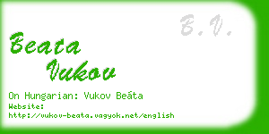 beata vukov business card